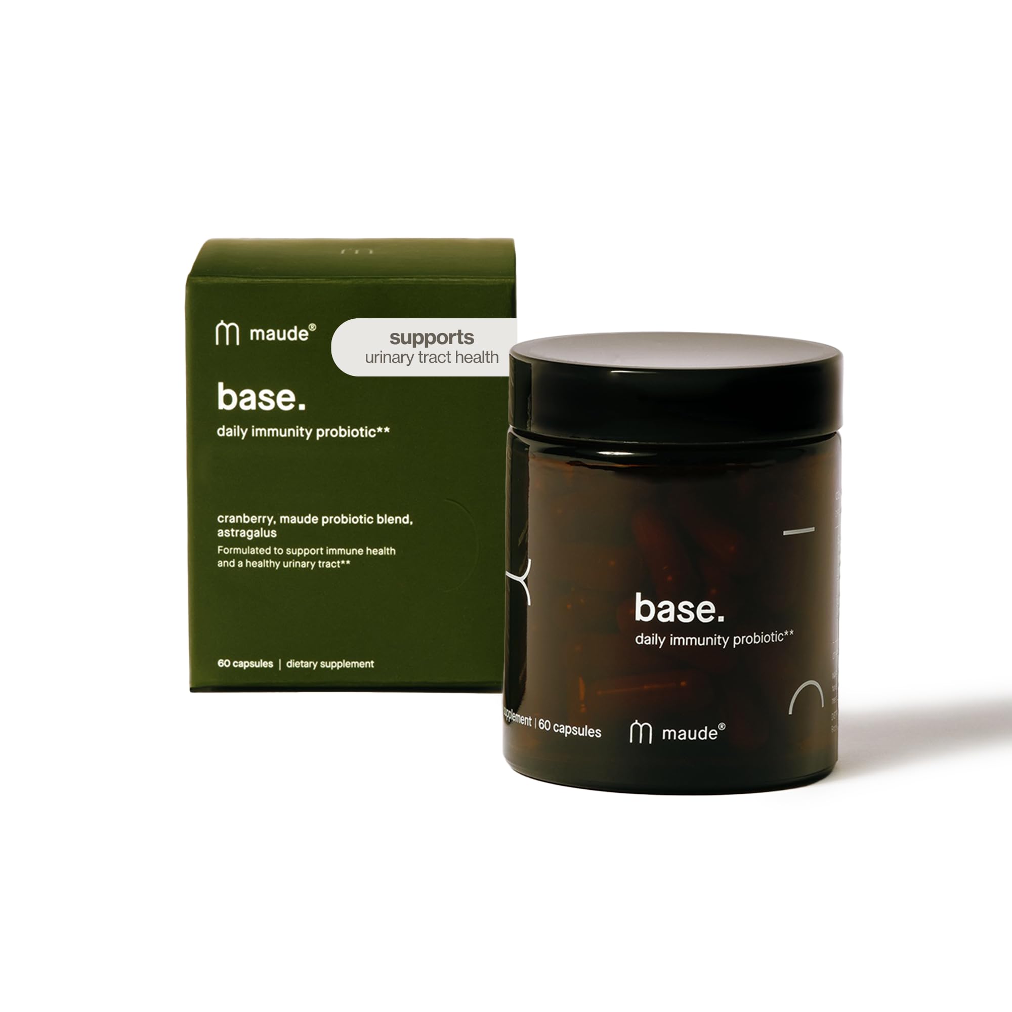 MAUDE Base daily probiotic capsules support digestive balance