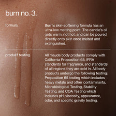 MAUDE Burn No. 3 skin-softening post-burn oil in use.
