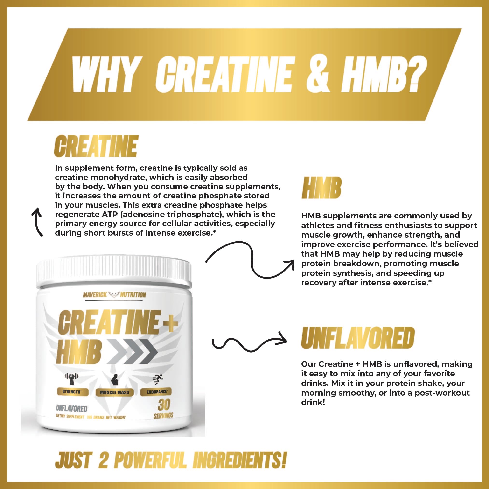Maverick Nutrition Creatine HMB in hand showing convenient packaging