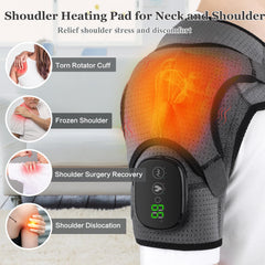 MAVLLY heated shoulder wrap back view highlights breathable neoprene for comfort.