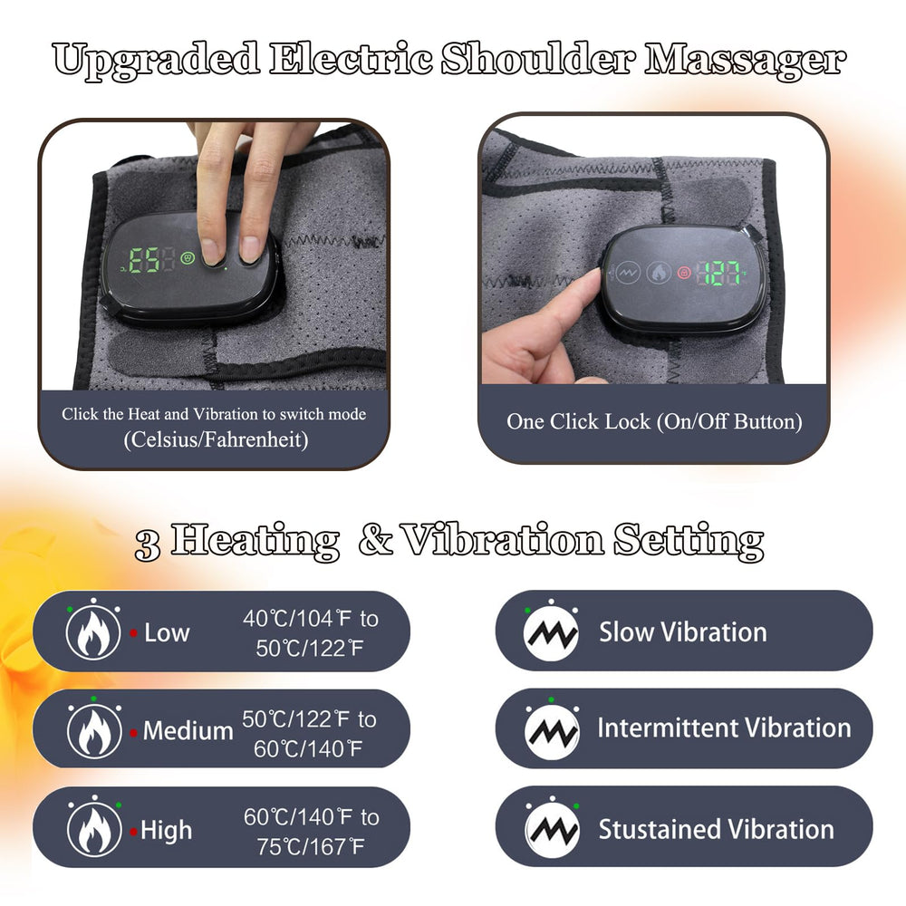 MAVLLY heated shoulder wrap LED display lets you pick your preferred level.