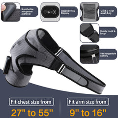 MAVLLY shoulder wrap side adjustment demonstrates easy one-size-fits-most convenience.