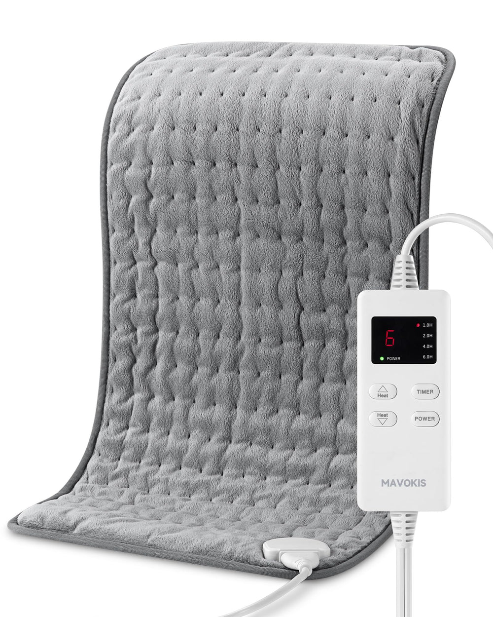 MAVOKIS heating pad back-pain-relief with plush fabric for all-over warmth.