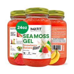 MAX FIT Sea Moss Gel 24oz jar front view for daily use