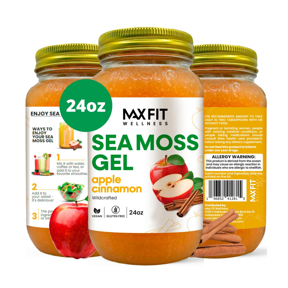 MAX FIT Sea Moss Gel 24oz jar showing rich, nutrient-dense gel.