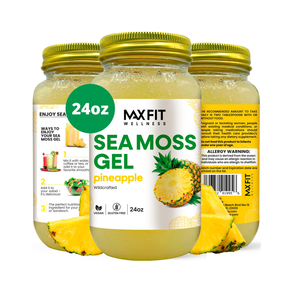 MAX FIT Sea Moss Gel 24 oz jar ideal for daily mixing and versatile use