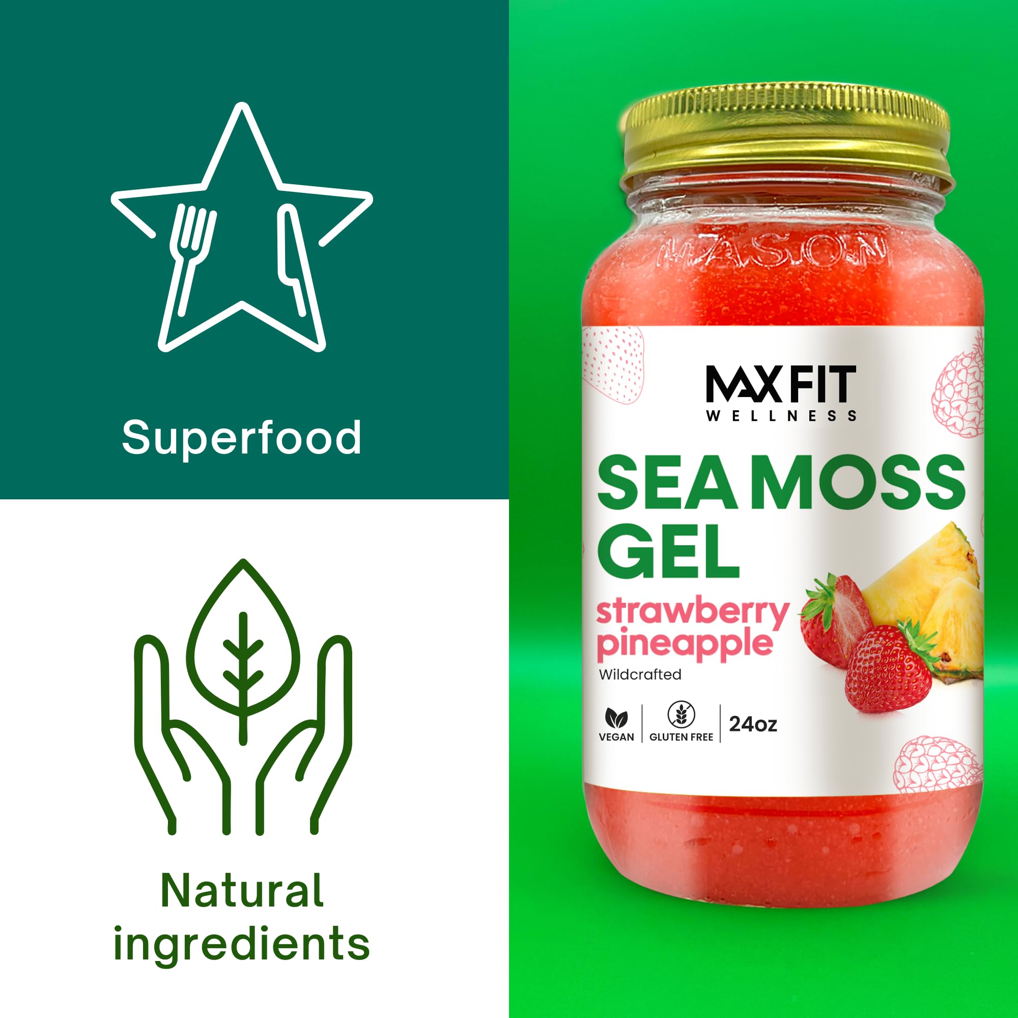 MAX FIT Sea Moss Gel used for hair and skin care routines