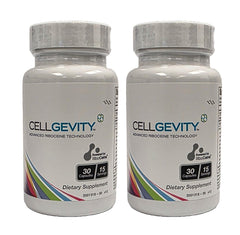 Max International Cellgevity bottle front view with RiboCeine for cellular support.