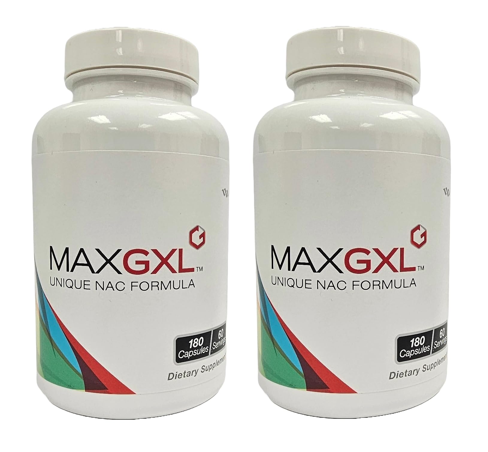 Max International Max GXL bottle front view shows NAC-based formula for immune support