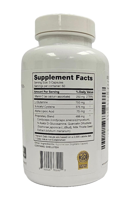 Max GXL bottle nutrition label close-up highlighting ingredients and absorption focus