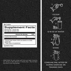 Unflavored creatine powder in a resealable pouch ready to blend