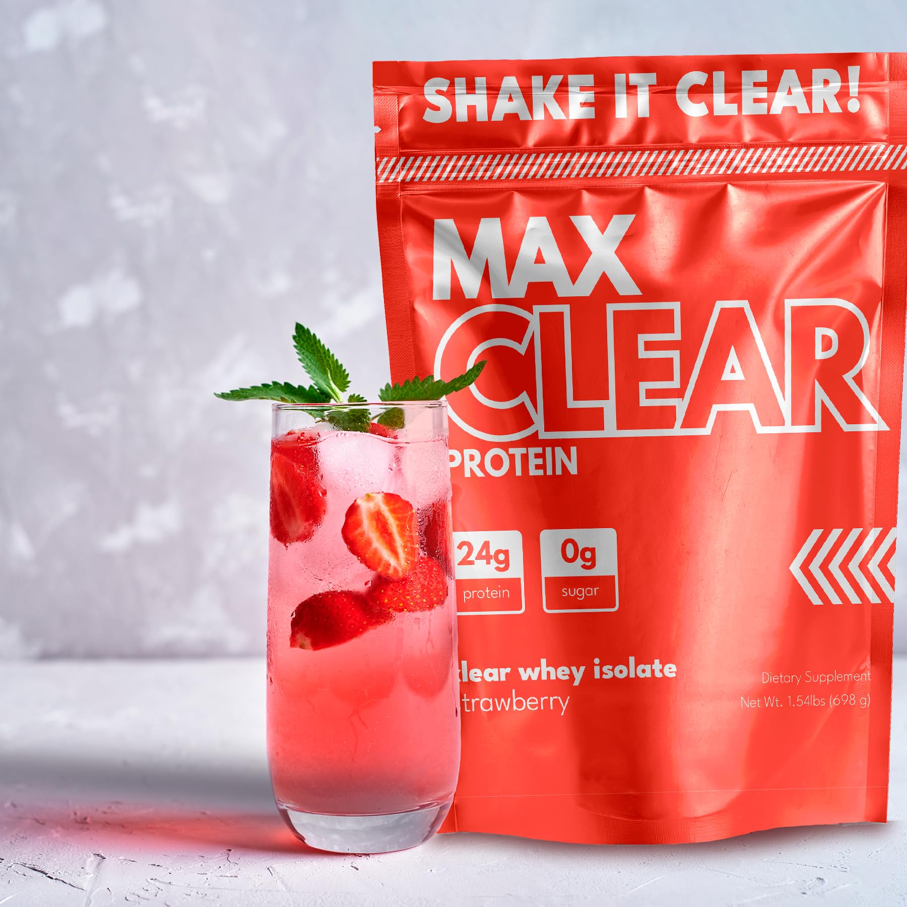 Max Muscle Max Clear Protein shaker ready for a smooth, on-the-go shake.