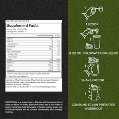 Max Muscle Maxpro Elite blend of whey and casein for steady amino release.