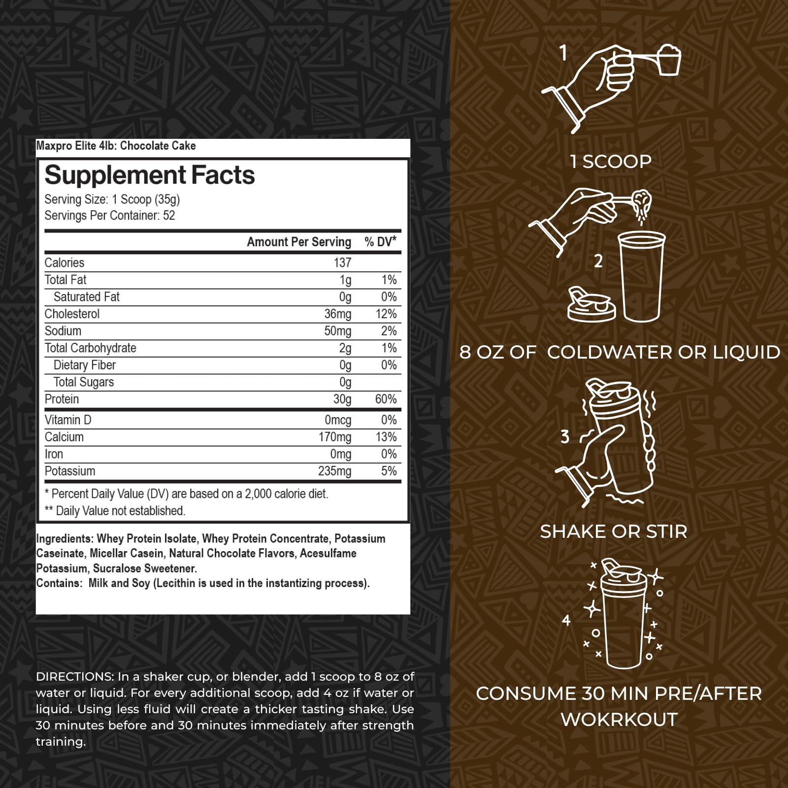 Max Muscle Maxpro Elite whey protein blend highlight fast and sustained amino acids