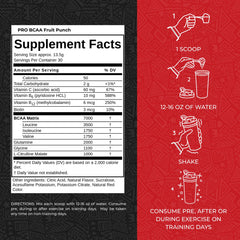 Max Muscle Pro BCAA Fruit Punch powder dissolving smoothly in water