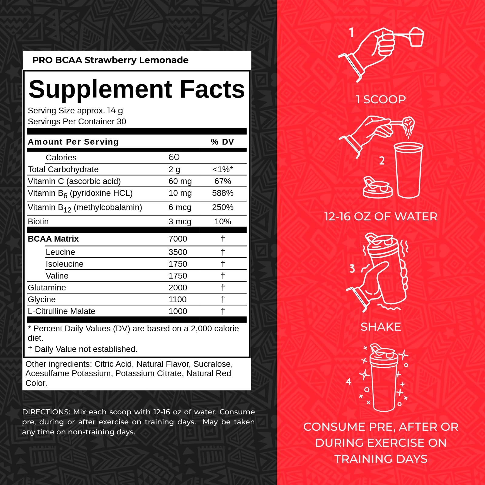 Max Muscle Pro BCAA powder being mixed in water for endurance.