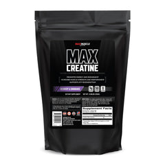 Max Muscle Ultra Pure Creatine Monohydrate powder bottle showing 5 g servings for performance