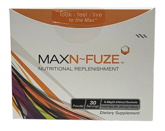 Max N-Fuze balance bottle pour demonstrates easy daily antioxidant support.