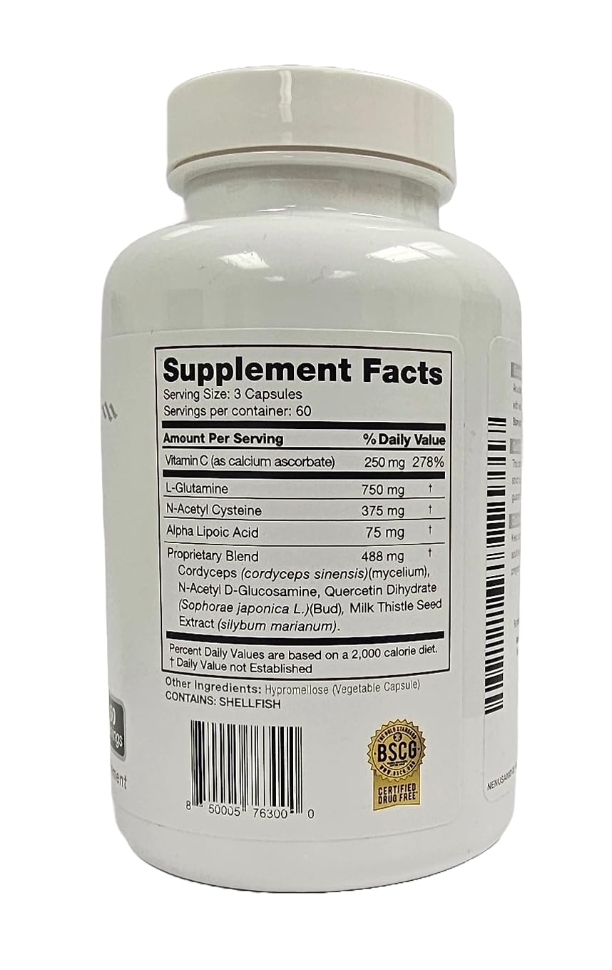 Close-up of MaxGXL NAC capsules for a convenient daily wellness routine.