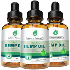 MaxHemp 3-pack organic oil bottle pour – effortless daily dosing