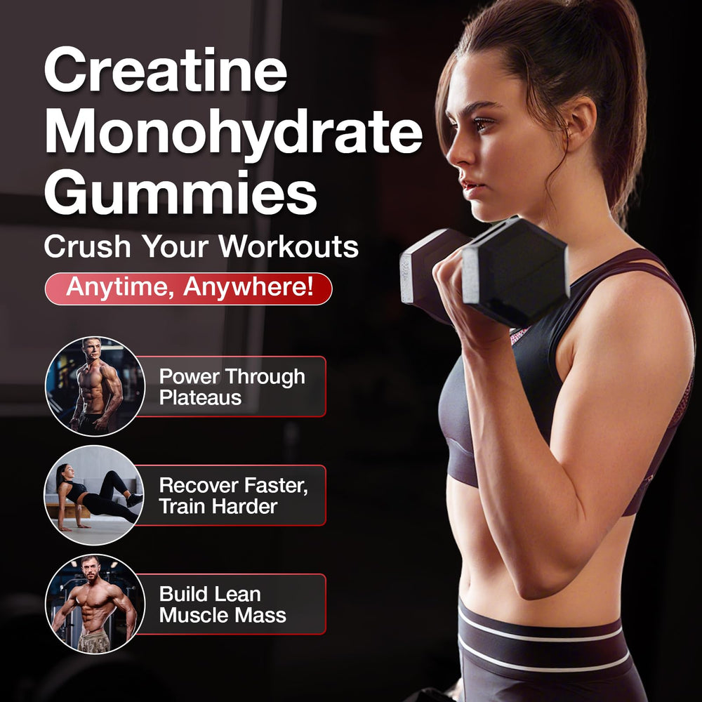 MaxHemp Creatine Gummies pre- and post-workout use for energy support.