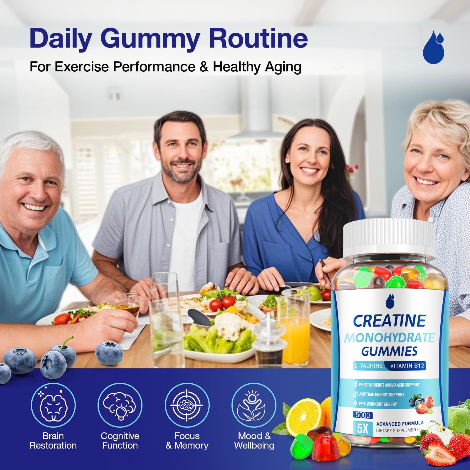 MaxHemp Creatine Gummies resealable pouch keeps freshness and sharing easy.