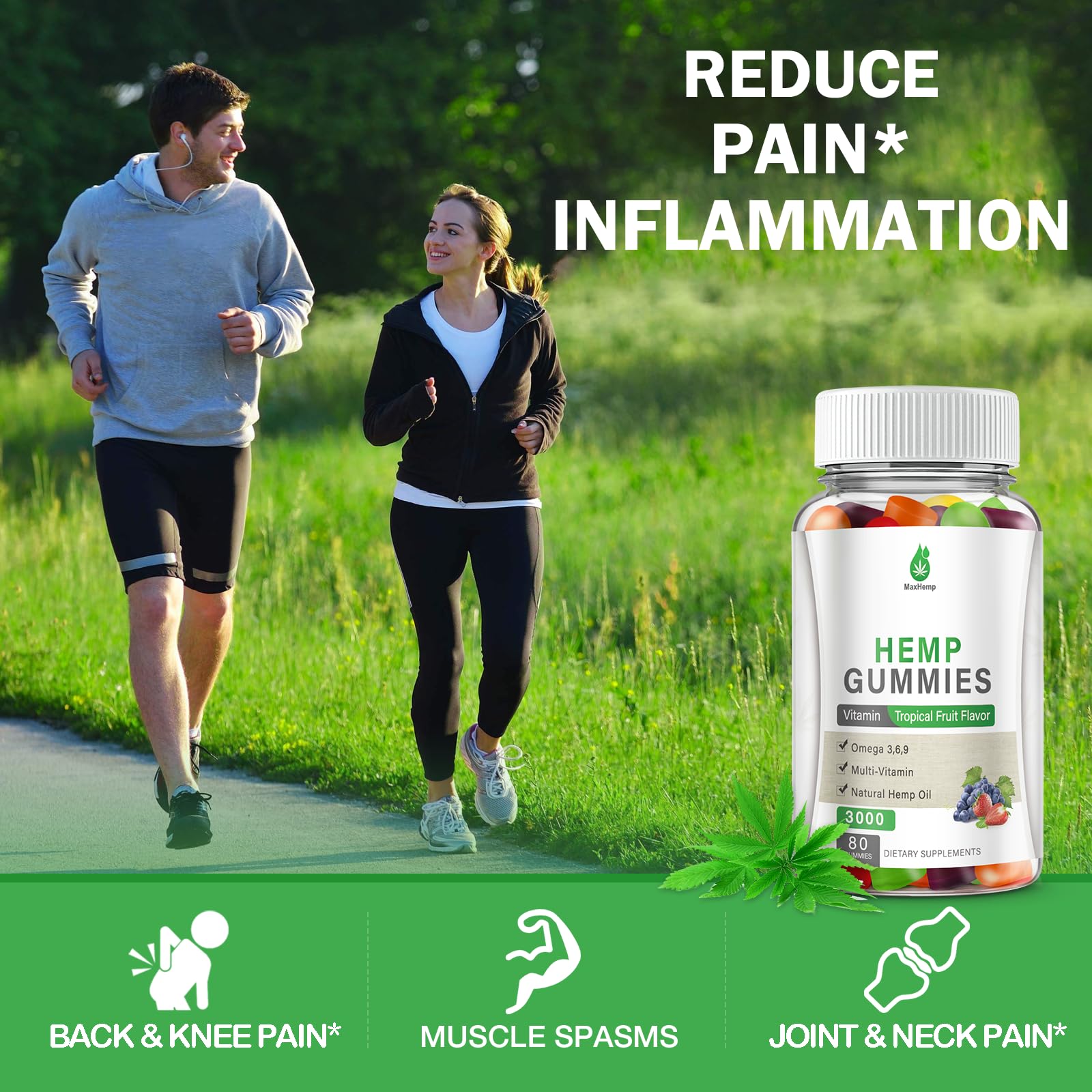 MaxHemp hemp gummies for pain relief and anxiety calm.