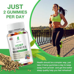 MaxHemp vegan gummy image highlights plant-based ingredients.