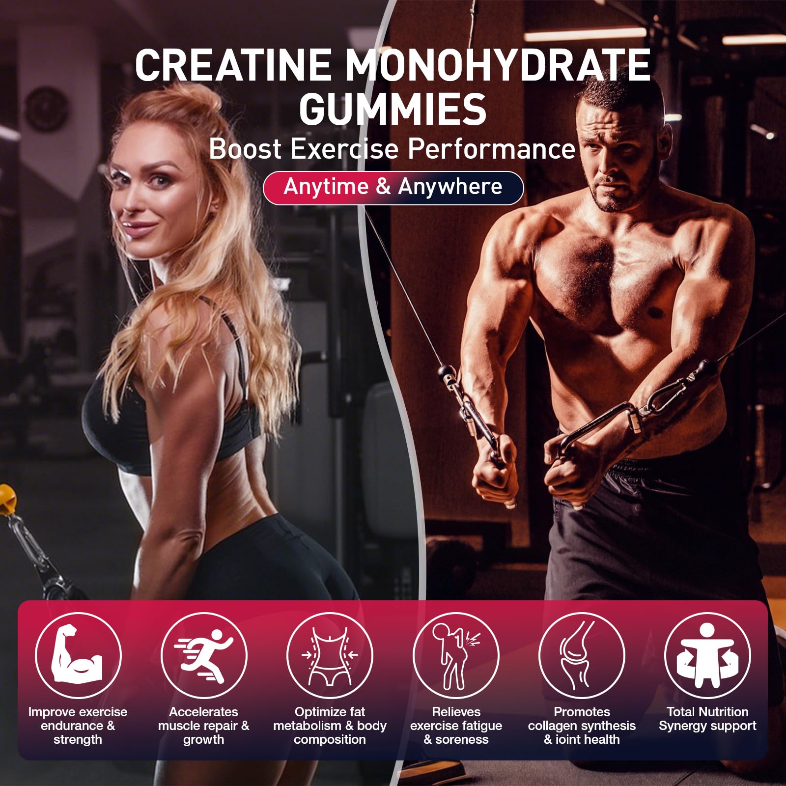 Maxhemphealth creatine gummies bottle label with 120 gummies per bottle