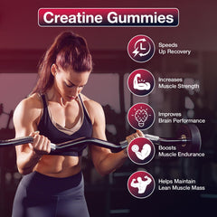 Maxhemphealth creatine gummies beside a water bottle during training