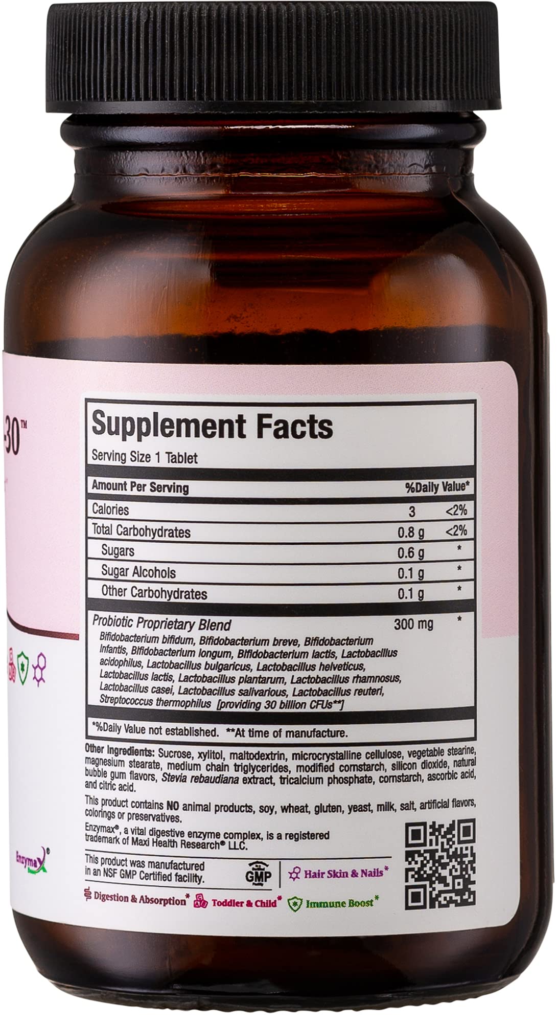 Kid-friendly Maxi Active Pro-30 label highlights flavor and potency.