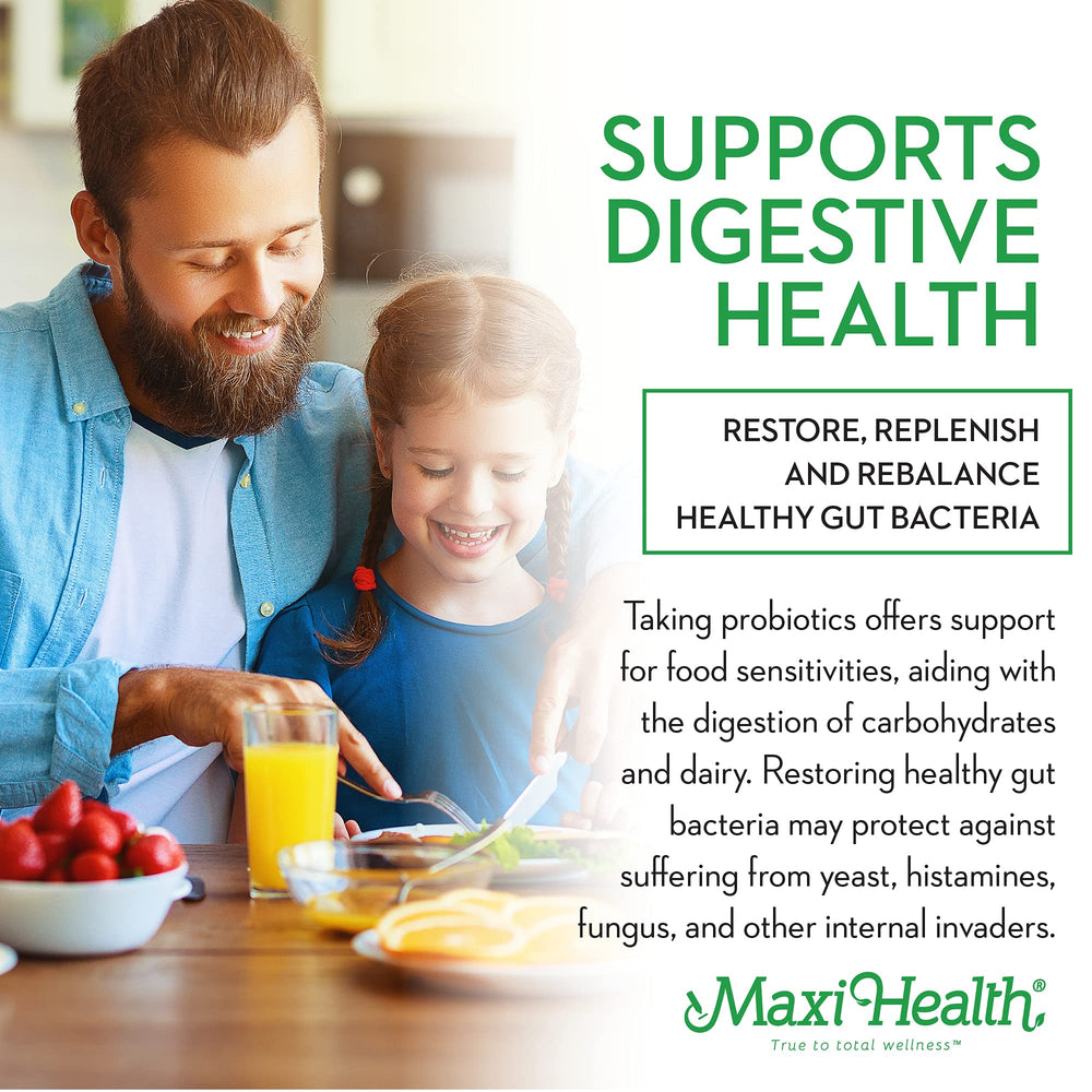 Maxi Health Active Pro-10 Kids probiotic bottle label highlights 15 strains