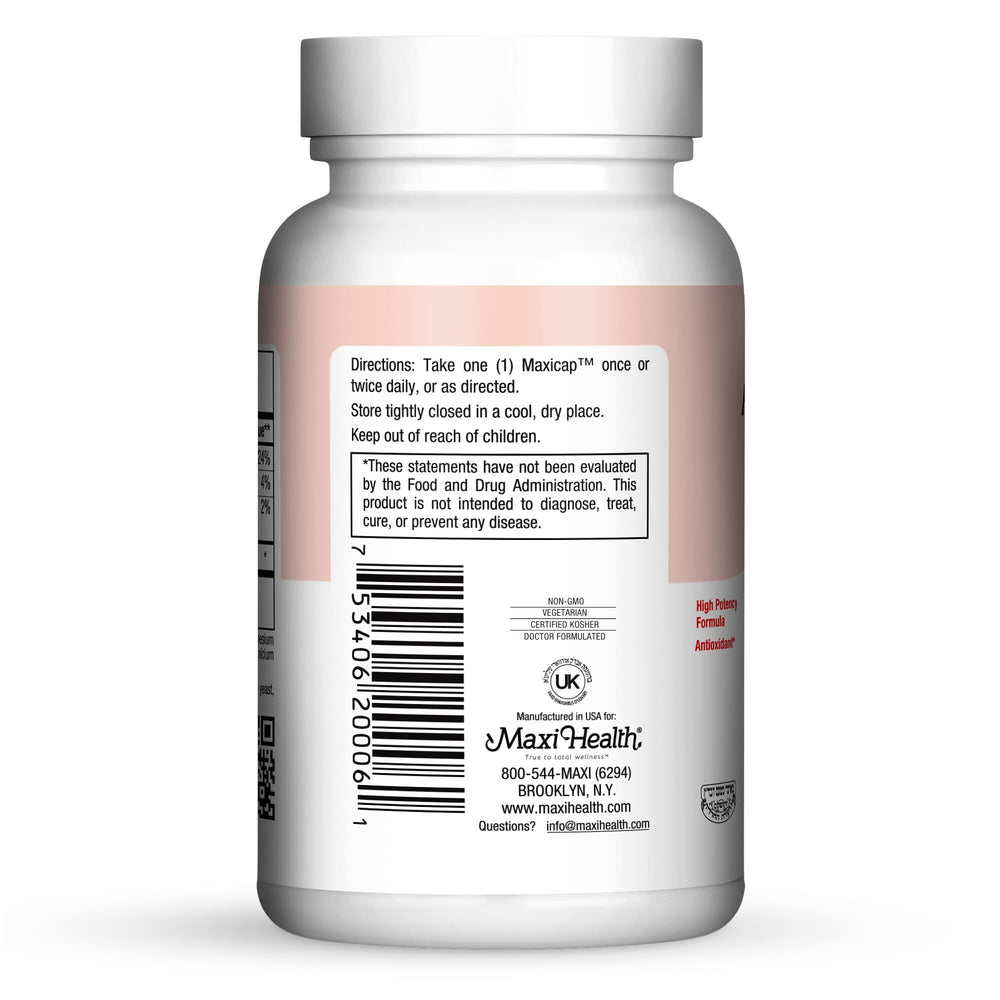 Maxi Health Advanced CoQ10 300mg capsules close-up emphasizing vegetarian formula