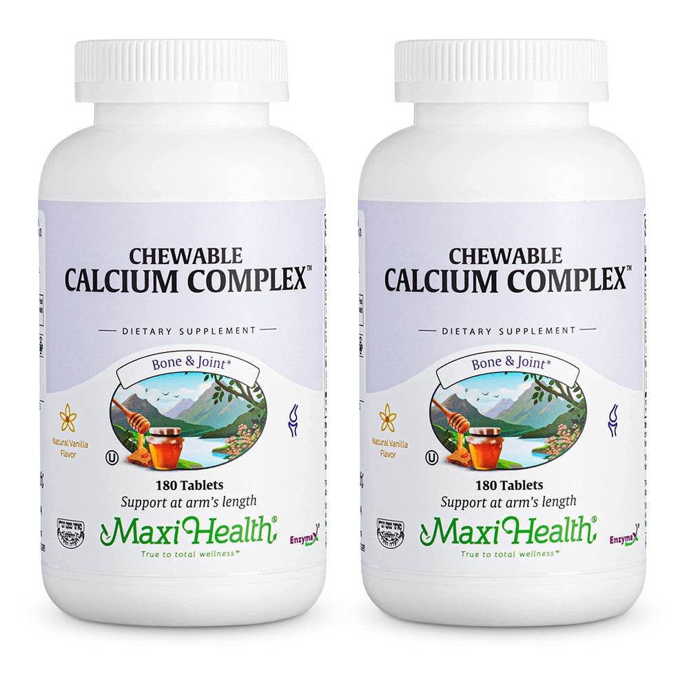 Maxi Health calcium complex vanilla-tablets for daily bone support.