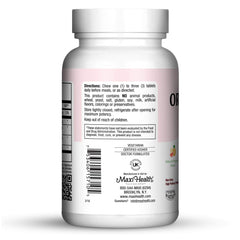 Maxi Health Oraldophilus non-dairy probiotic ingredients and packaging for quality.