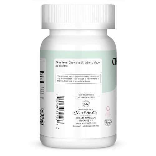 Close-up of Maxi Health D3 bubble gum chewables in a bottle for daily immune support.