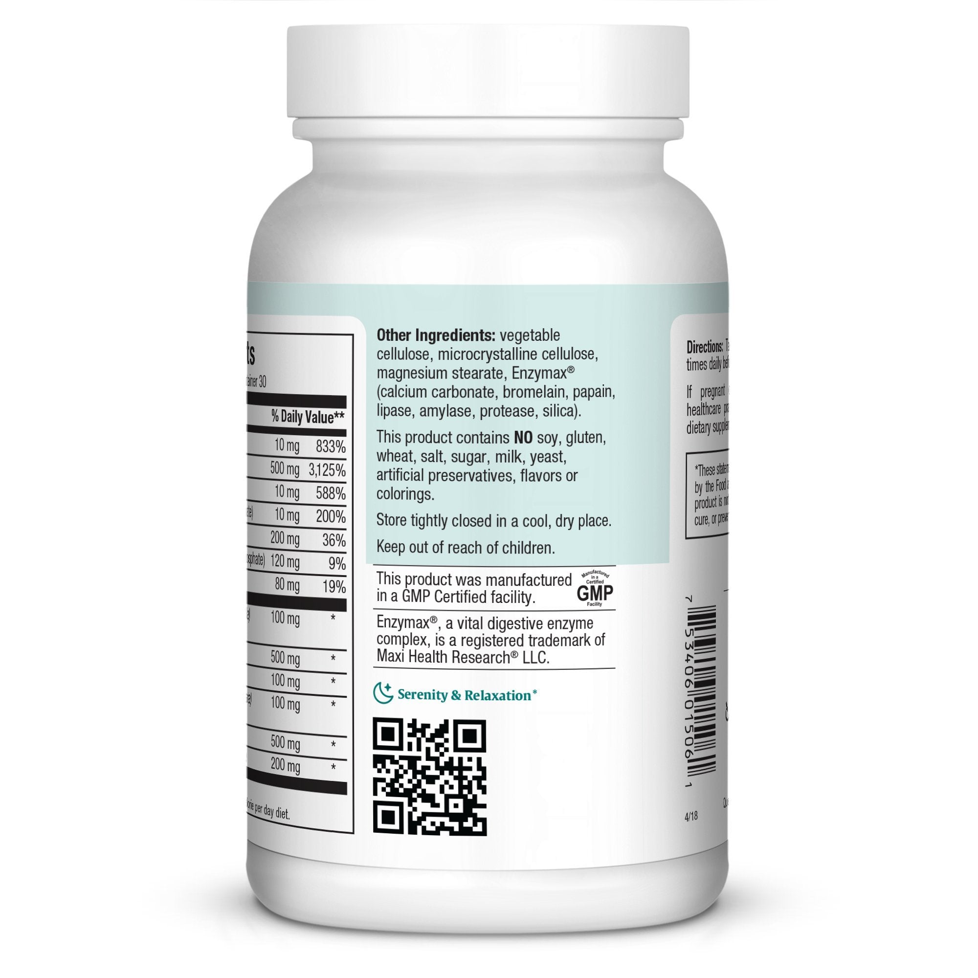 Maxi Health emotional balance capsules on a nightstand for easy access.