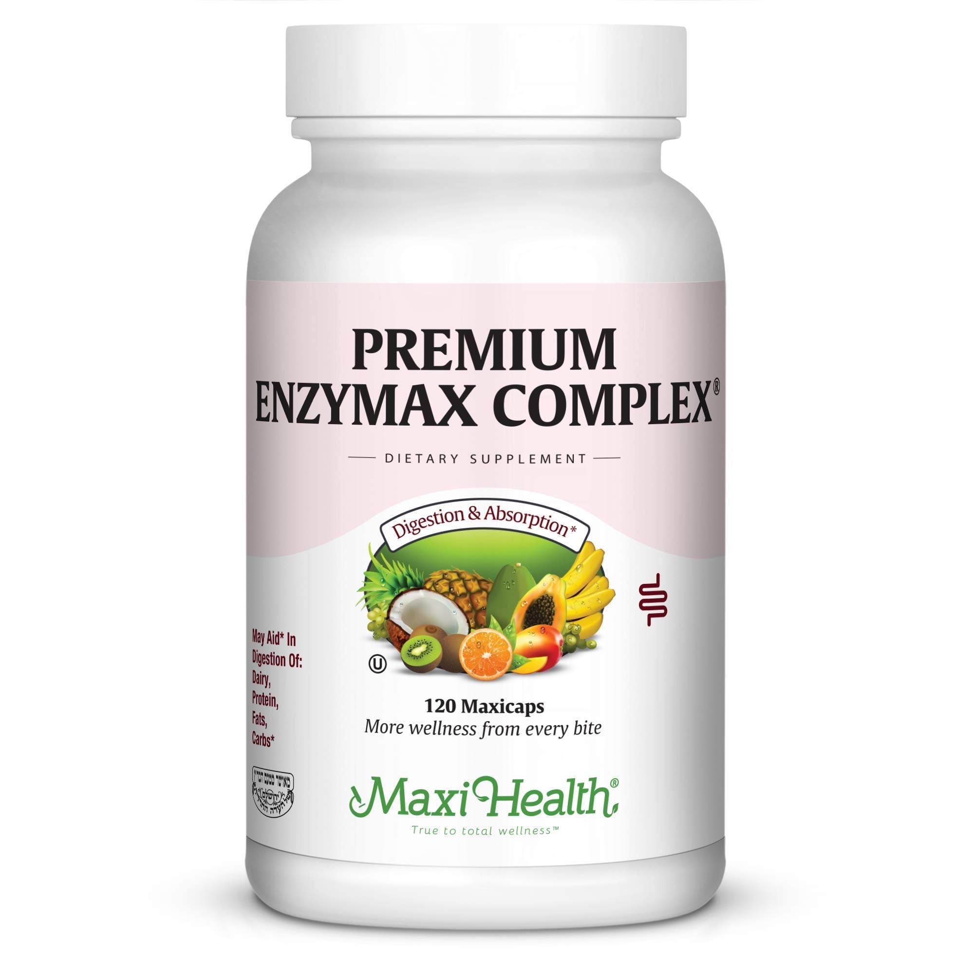 Maxi Health Enzymax Complex bottle for plant based digestion support