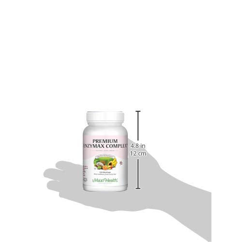 Maxi Health Enzymax Complex ingredient panel highlights plant based enzymes