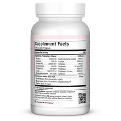 Maxi Health Enzymax Complex label shows broad enzyme spectrum for better digestion
