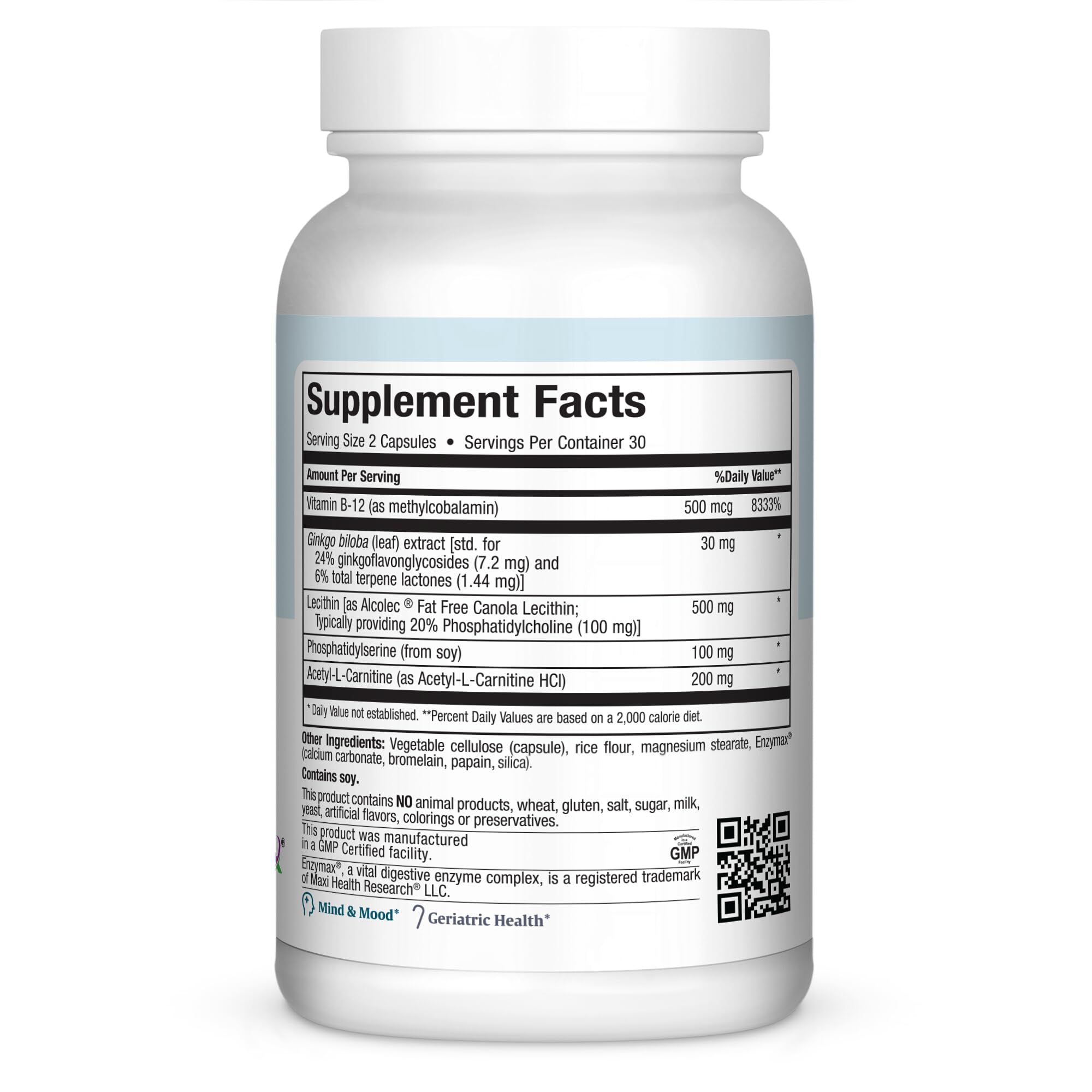 Close-up of FocusMax Two capsules highlighting vegan daily brain support