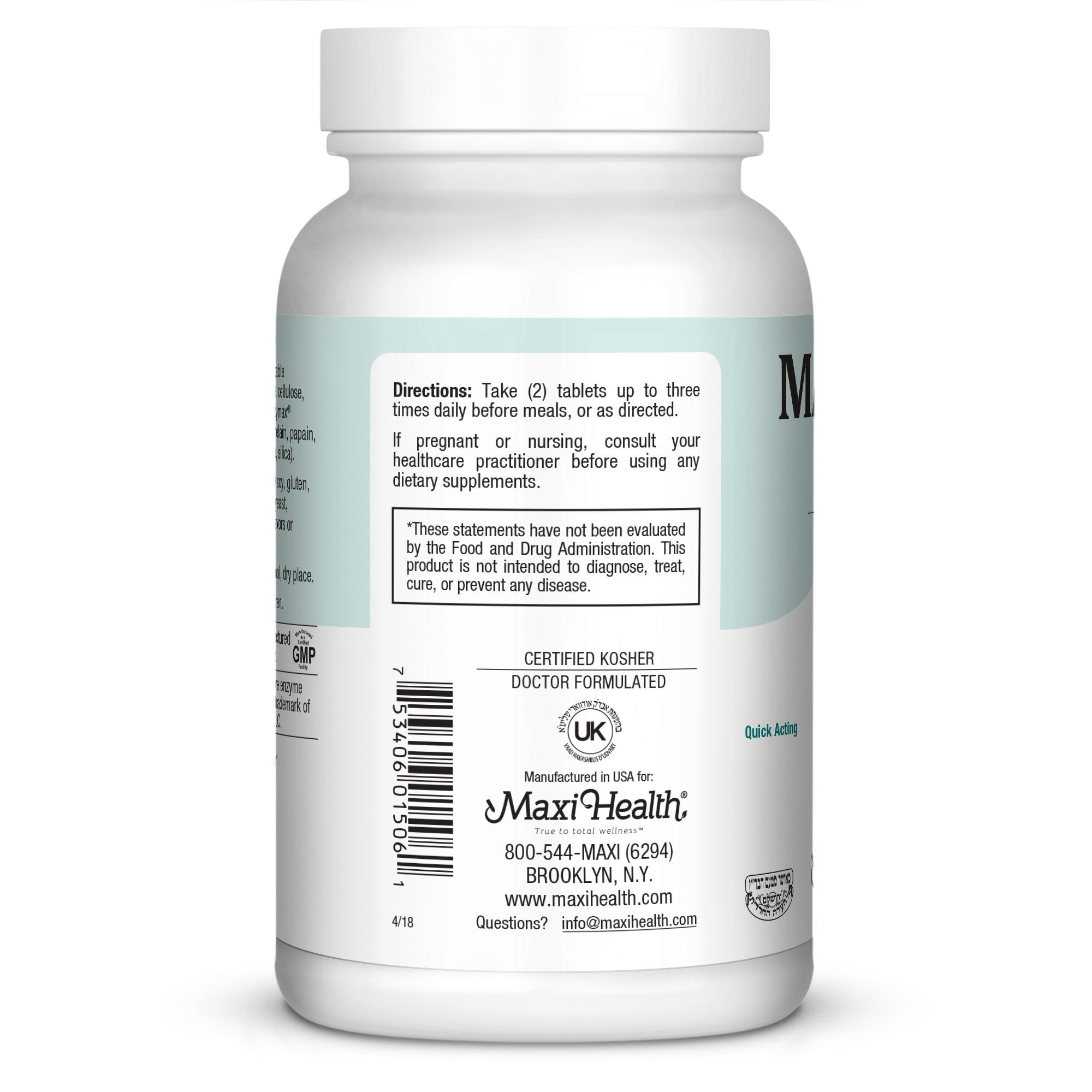 Gluten-free Maxi Health relaxation capsules for calm moments.