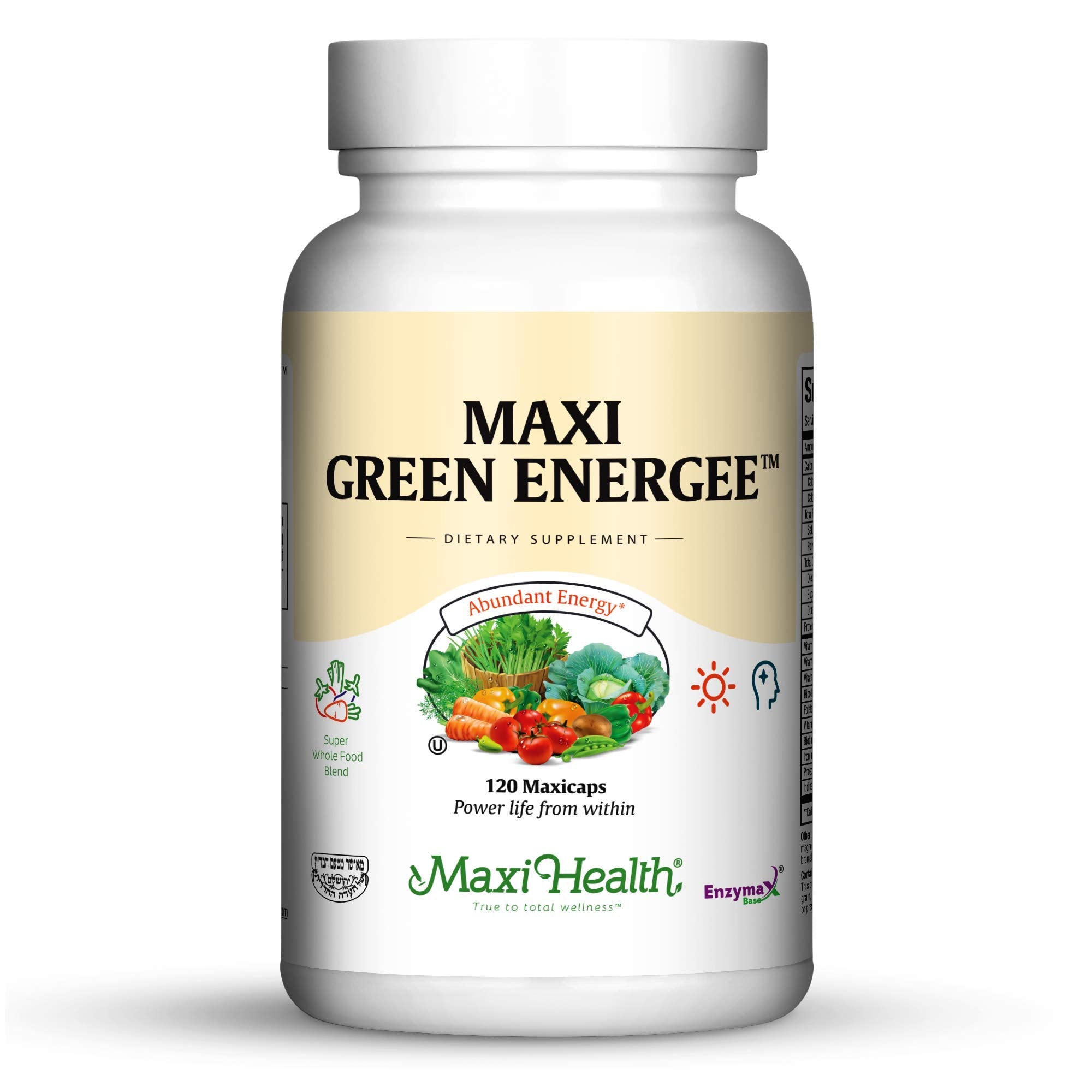 Maxi Health Green Energee bottle front view for daily energy support