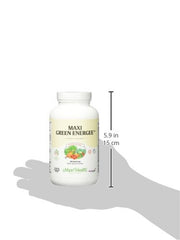 Bottle in kitchen setting with Maxi Health Green Energee supporting busy daily routines.