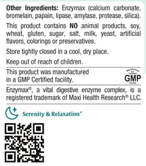 Label showing kosher certification and quality marks on Maxi Health ITC.