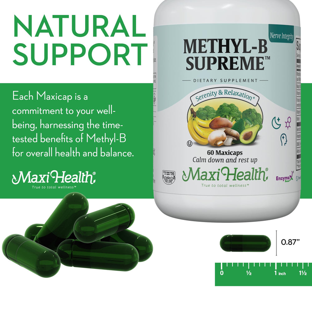 Maxi Health Kosher vegan certification seal beside the bottle.