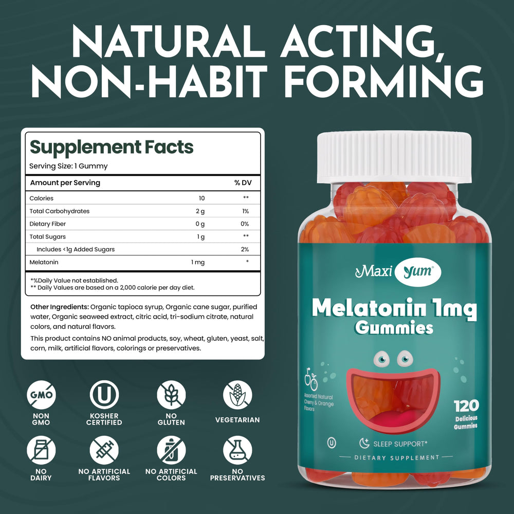 Kosher and vegetarian-friendly Maxi Health gummies support dietary choices.