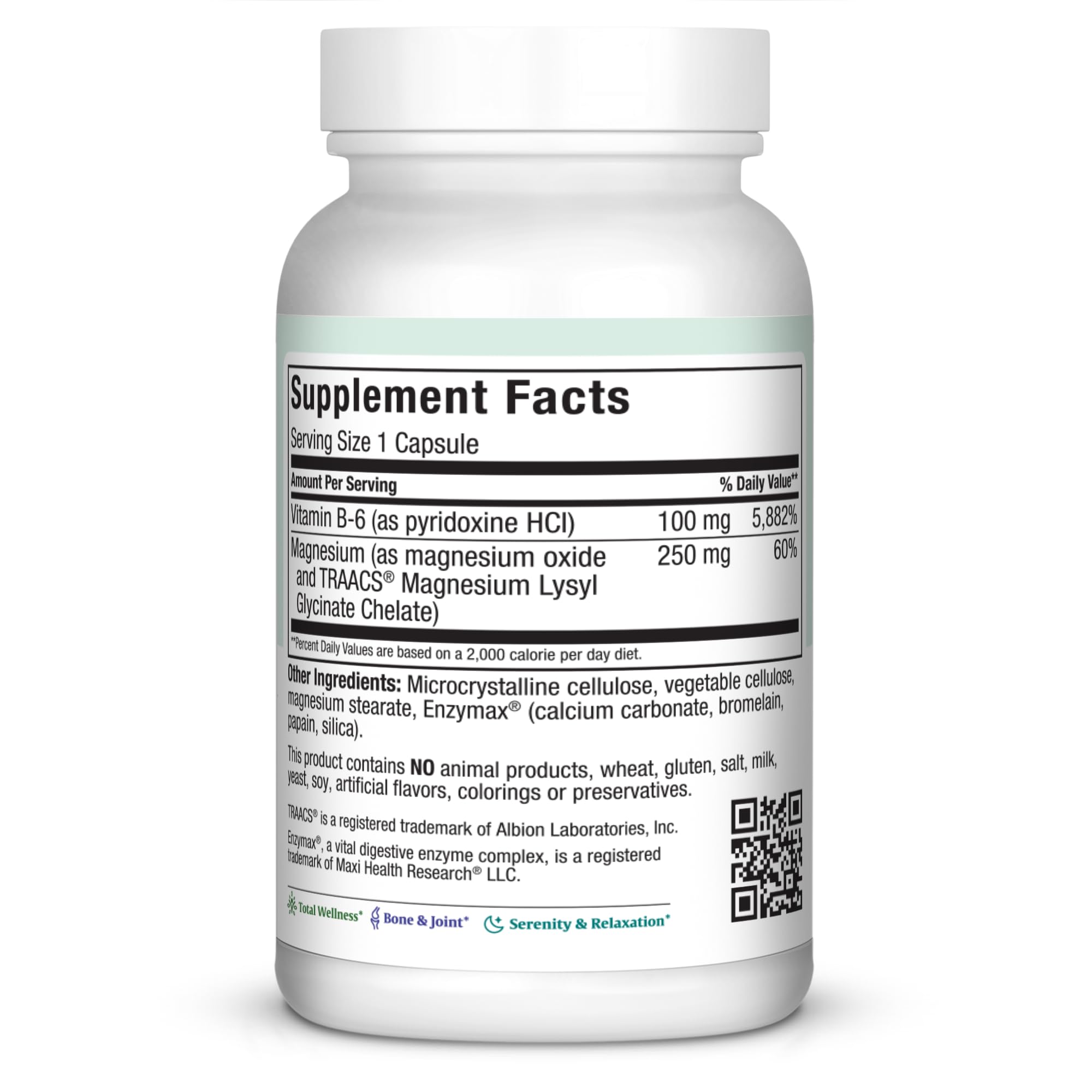 MAG 6 capsules close-up highlighting high-purity magnesium for muscle comfort