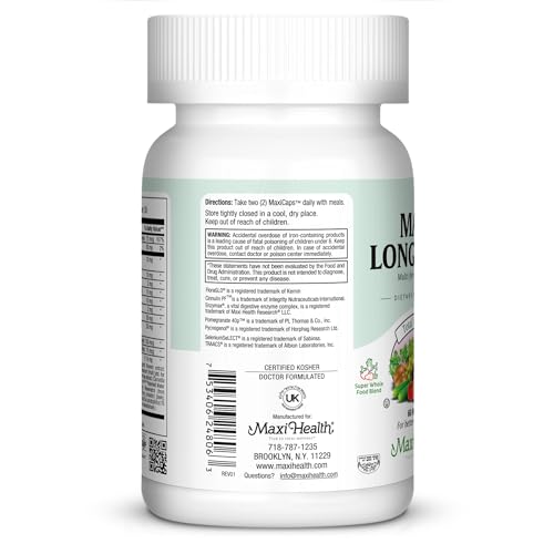 Maxi Health Mens Multivitamin 50+ packaging is USA-made and non-GMO for trusted daily use.