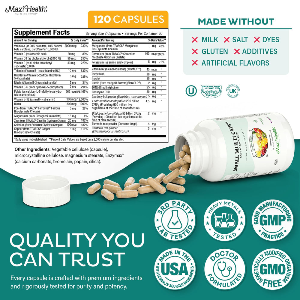 Maxi Health Multivitamin produced in a GMP-certified facility for quality